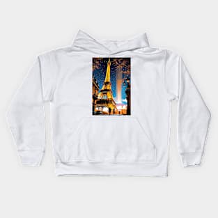 Eiffel tower in Twilight Kids Hoodie